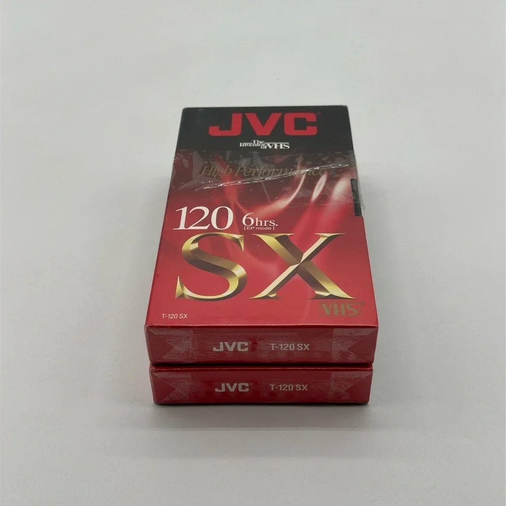 JVC SX‎ VHS Blank Tape SP 120 min - 6 hrs(EP mode) New Still Wrapped X2